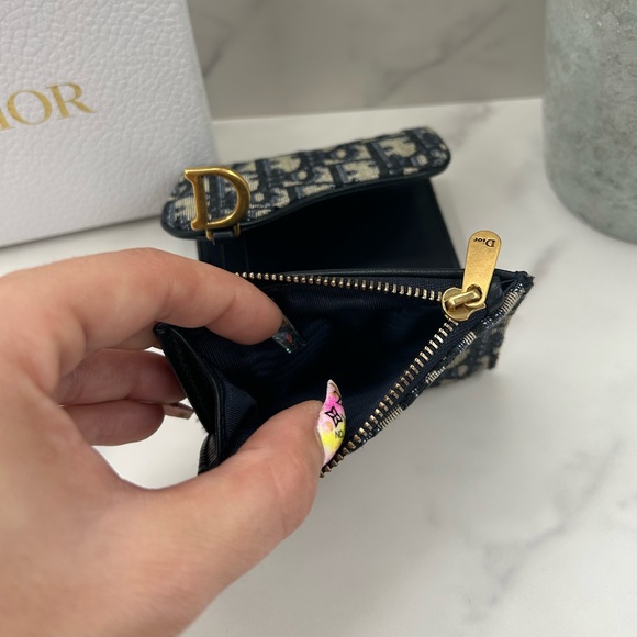 🔥DIOR•Oblique Lotus Compact Wallet - Picture 7 of 9
